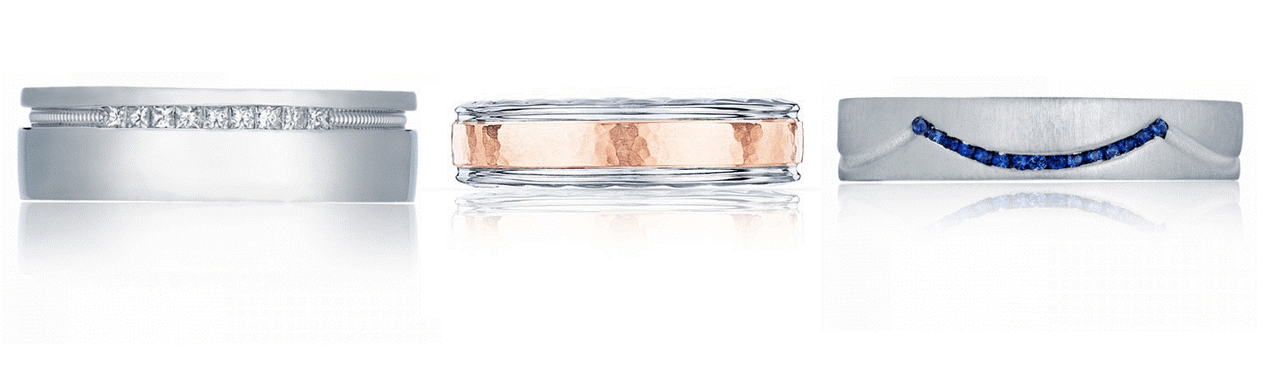 Tacori Men's wedding bands at Benari jewelers
