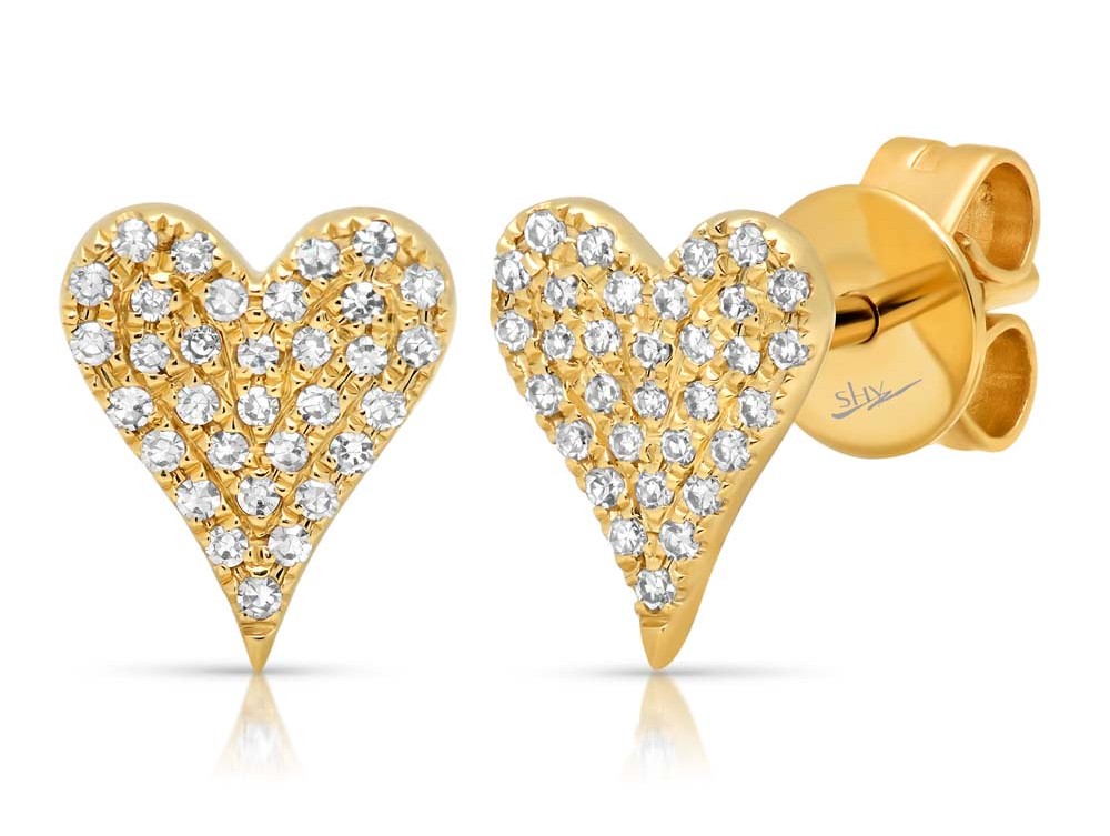 Yellow gold earrings at Benari Jewelers