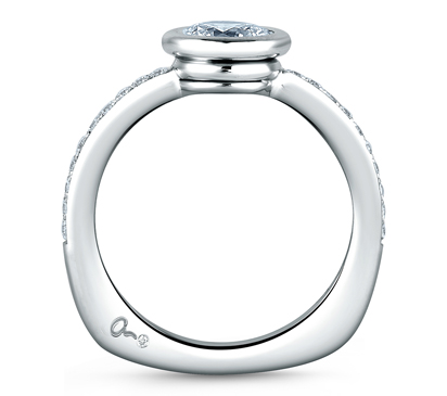 A JAFFE Bezeled Diamond Engagement Ring