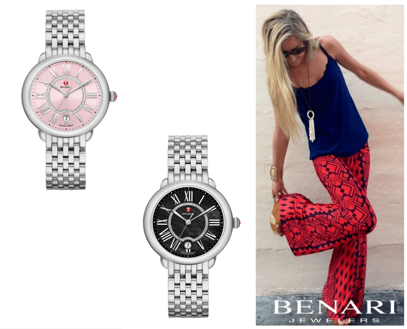 Michele Serin Pink and Black timepeices