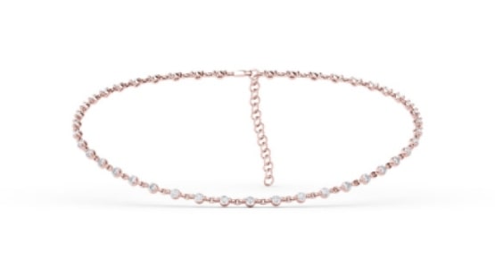 A rose gold diamond choker necklace from Fana.