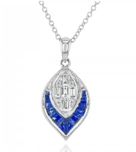 A diamond and sapphire pendant necklace from Simon G.