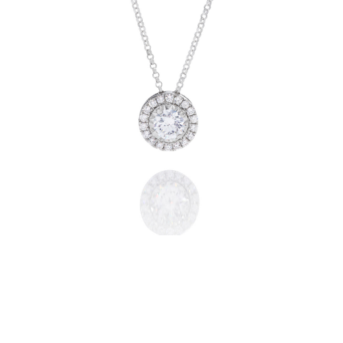 1/4CT WG Diamond Halo Pendant