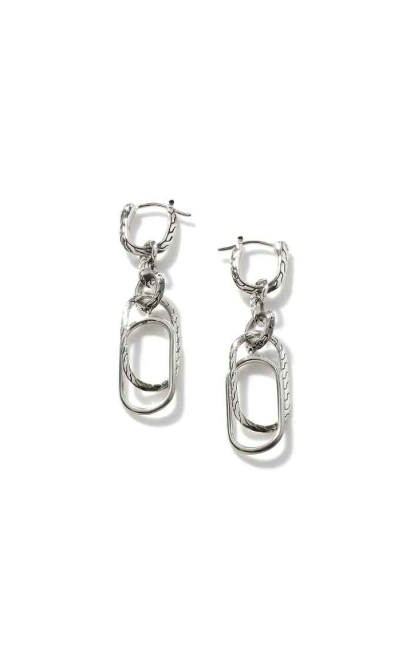 John Hardy Carved Chain Link Earrings EB900373