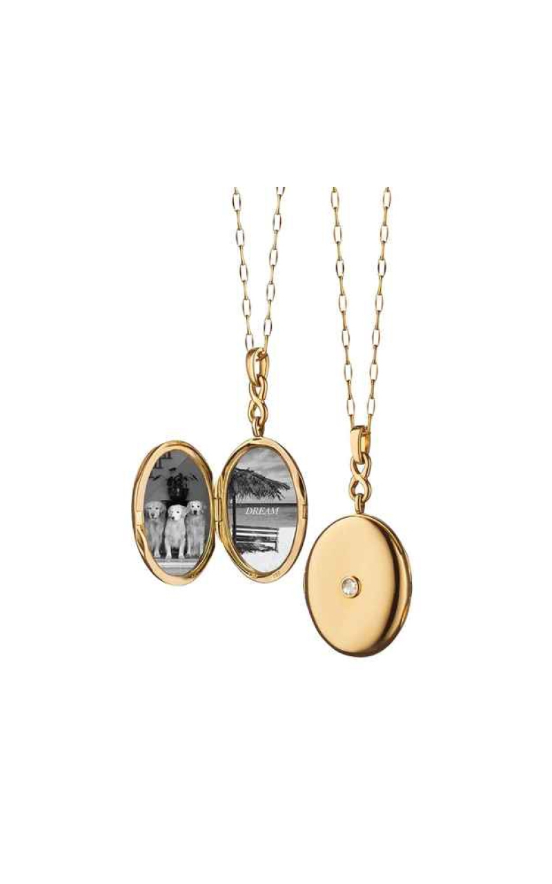 Monica Rich Kosann Infinity Diamond & Gold Locket Necklace 43117 Monica Rich Kosann Infinity Diamond & Gold Locket Necklace 43117