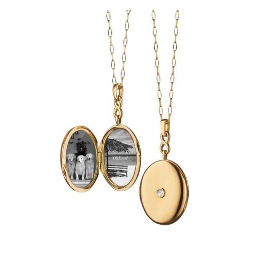 Monica Rich Kosann Infinity Diamond & Gold Locket Necklace 43117