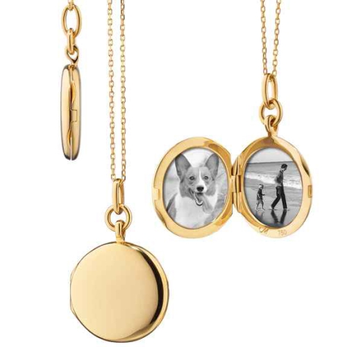 Monica Rich Kosann QUINN Gold Locket Necklace 43166