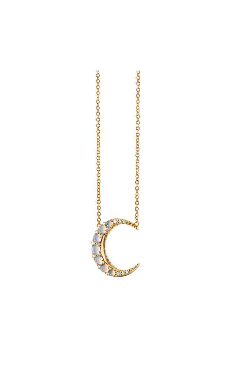 Monica Rich Kosann Water Opal Midi Crescent Moon Necklace CH-41444