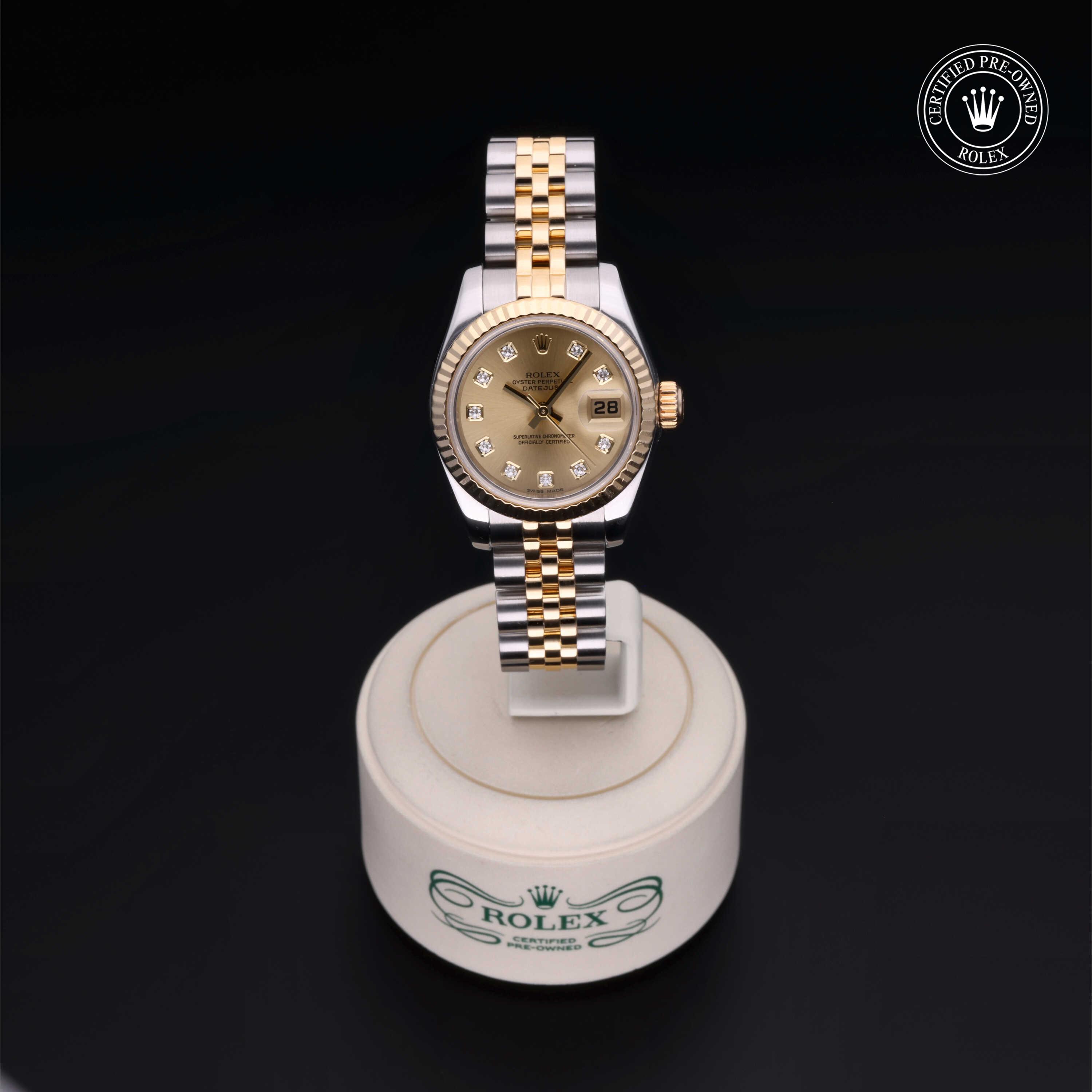 Rolex Lady-Datejust in Rolesor 18 Carat Yellow M179173-0093 at Benari Jewelers