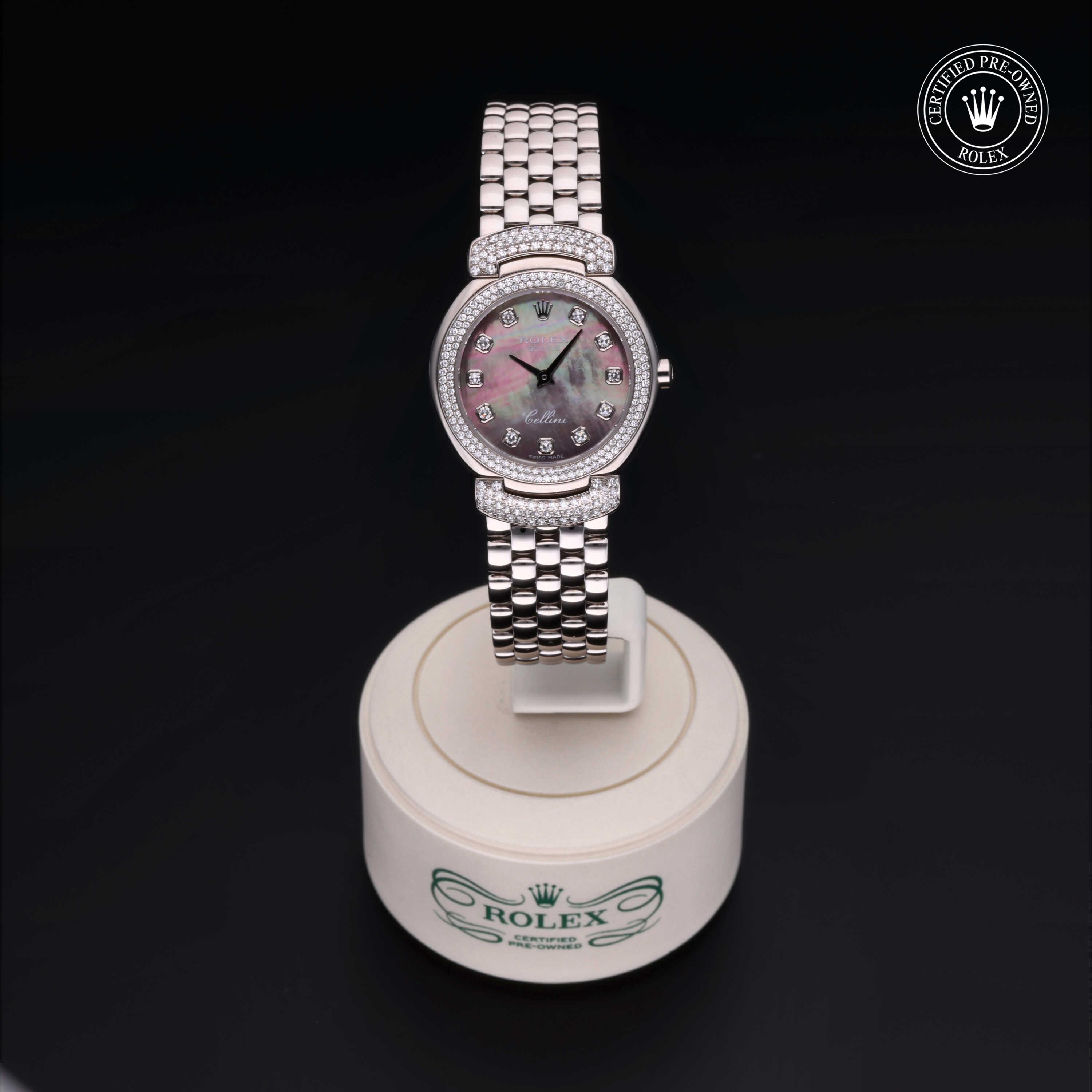 Rolex Cellini in Gold 18 Carat White M6673/9-0021 at Benari Jewelers