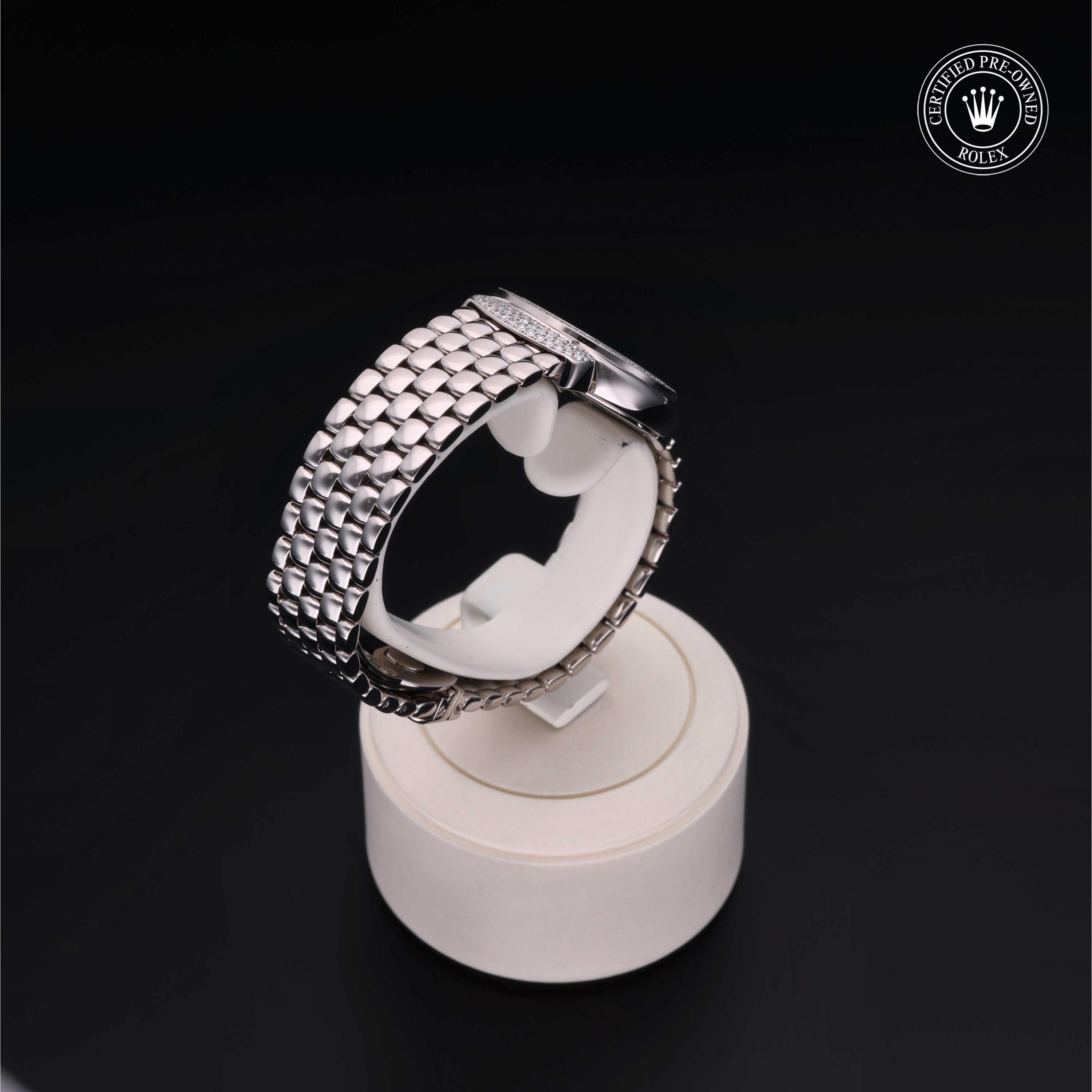 Rolex Cellini in Gold 18 Carat White M6673/9-0021 at Benari Jewelers