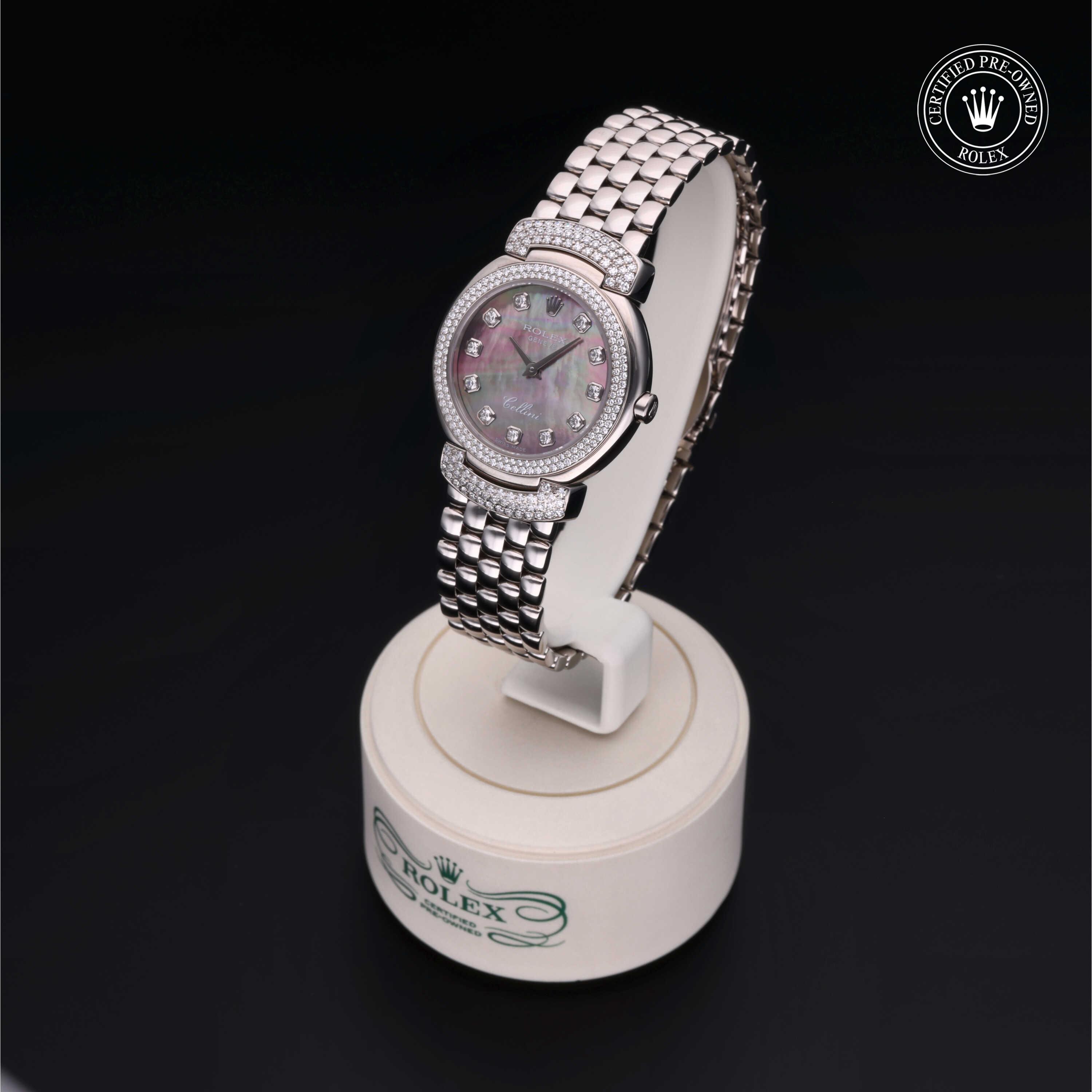 Rolex Cellini in Gold 18 Carat White M6673/9-0021 at Benari Jewelers