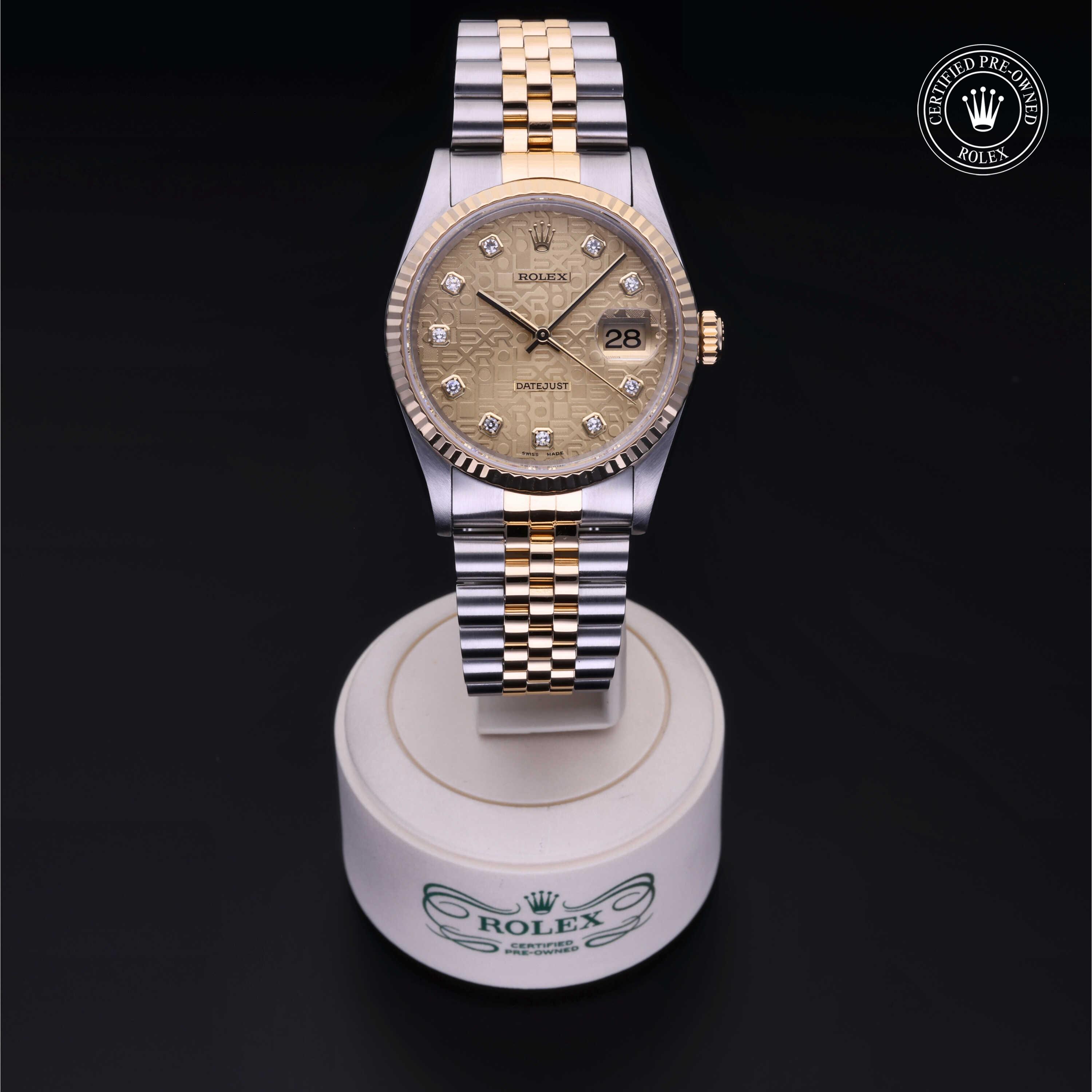 Rolex Datejust in Rolesor 18 Carat Yellow M16233-0015 at Benari Jewelers