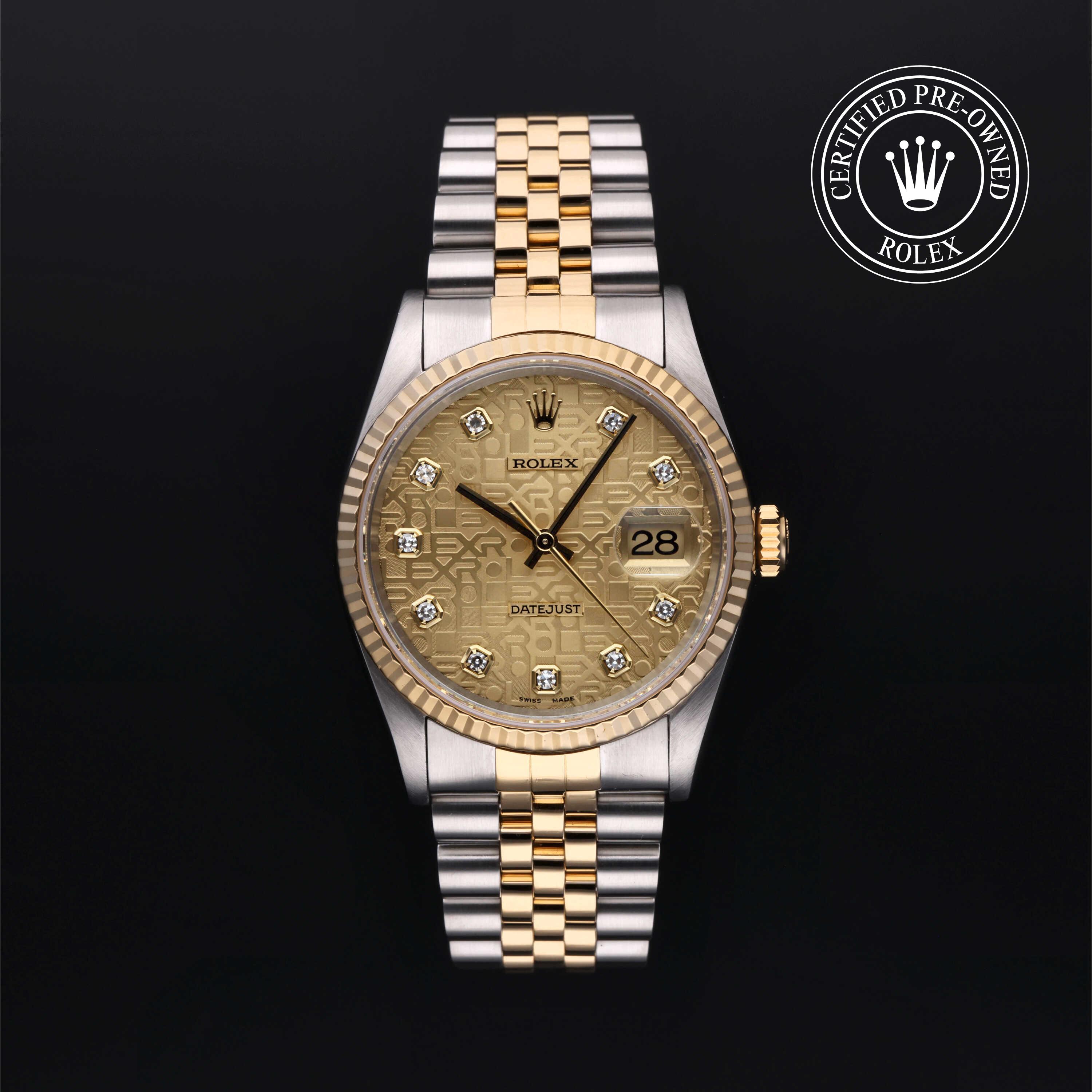 Rolex Datejust in Rolesor 18 Carat Yellow M16233-0015 at Benari Jewelers