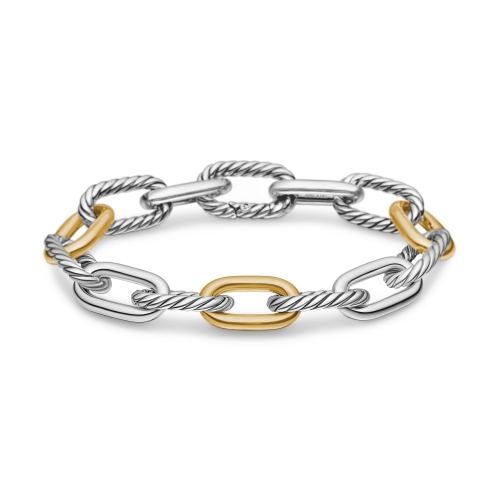 DY Madison® Chain Bracelet in Sterling Silver with 18K Yellow Gold, 11mm