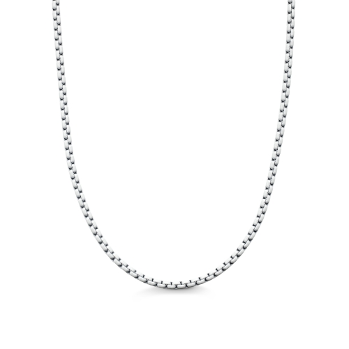 DY Bel Aire Color Box Chain Necklace in White Acrylic with 14K Yellow Gold, 2.7mm