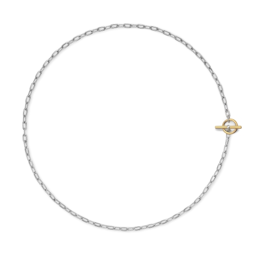 DY Madison® Toggle Chain Necklace in Sterling Silver with 18K Yellow Gold, 3mm