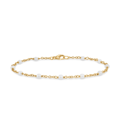 Pearl Classics Station Bracelet in 18K Yellow Gold, 3.5mm
