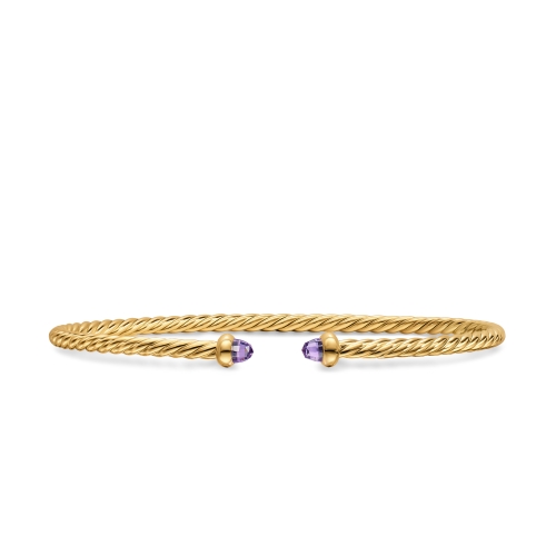 Micro Cablespira® Flex Bracelet in 18K Yellow Gold with Amethyst, 2.6mm