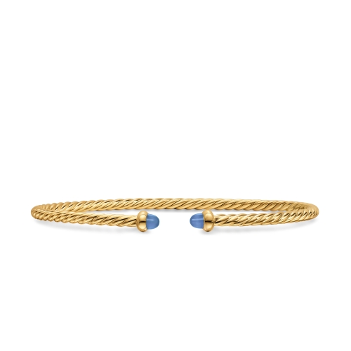 Micro Cablespira® Flex Bracelet in 18K Yellow Gold with Blue Sapphires, 2.6mm