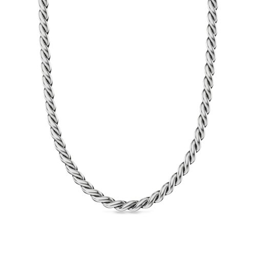 Sculpted Cable Chain Necklace in Sterling Silver, 5.7mm