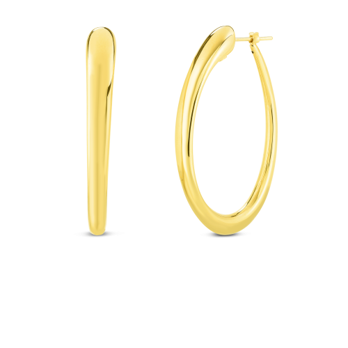 Roberto Coin Designer Gold Large Contoured Hoop Earrings 6740581AYER0