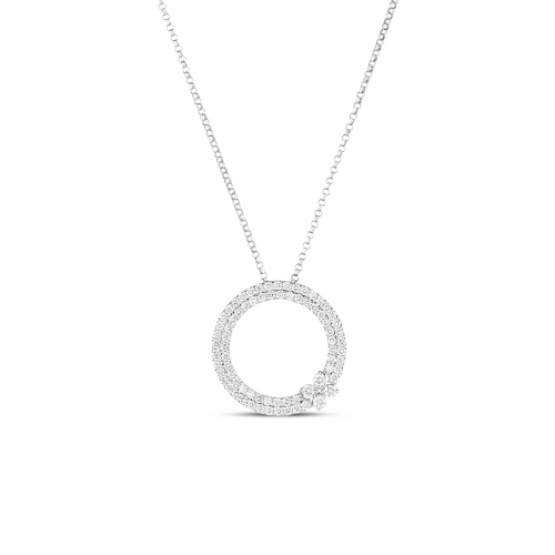 Roberto Coin Love in Verona Pave Diamond Circle Necklace 8883326AW17X