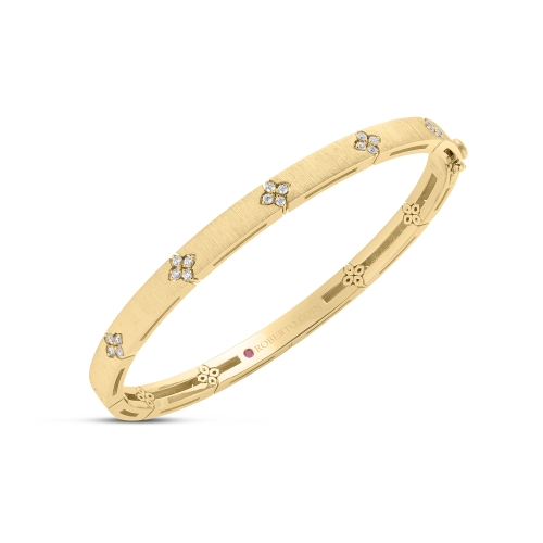 Roberto Coin Love In Verona Narrow Width Diamond Accent Satin Finish Bangle 8882971AYBAX